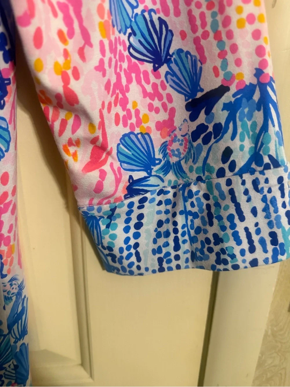 Lilly Pulitzer Blue & Pink Floral V-Neck Swim Coverup - Picture 4 of 7
